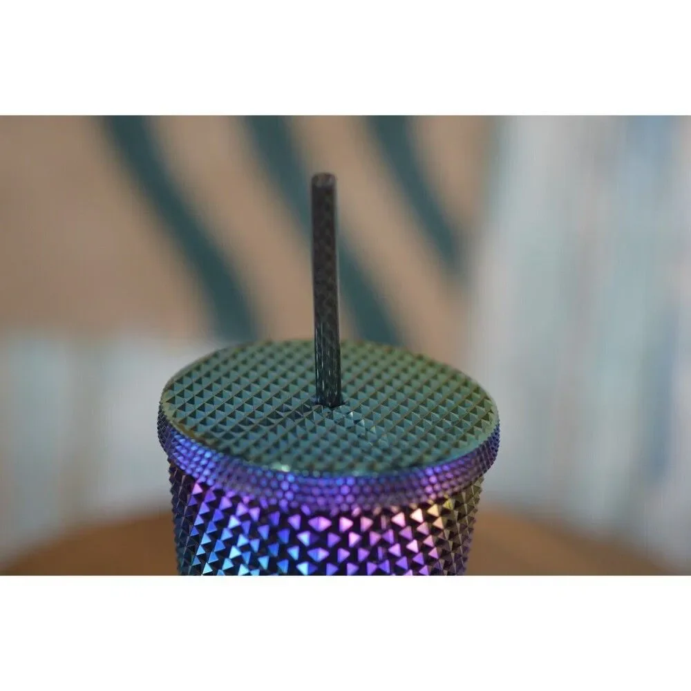 Starbucks Oil Slick Rainbow Studded Grande 16oz Cold Cup